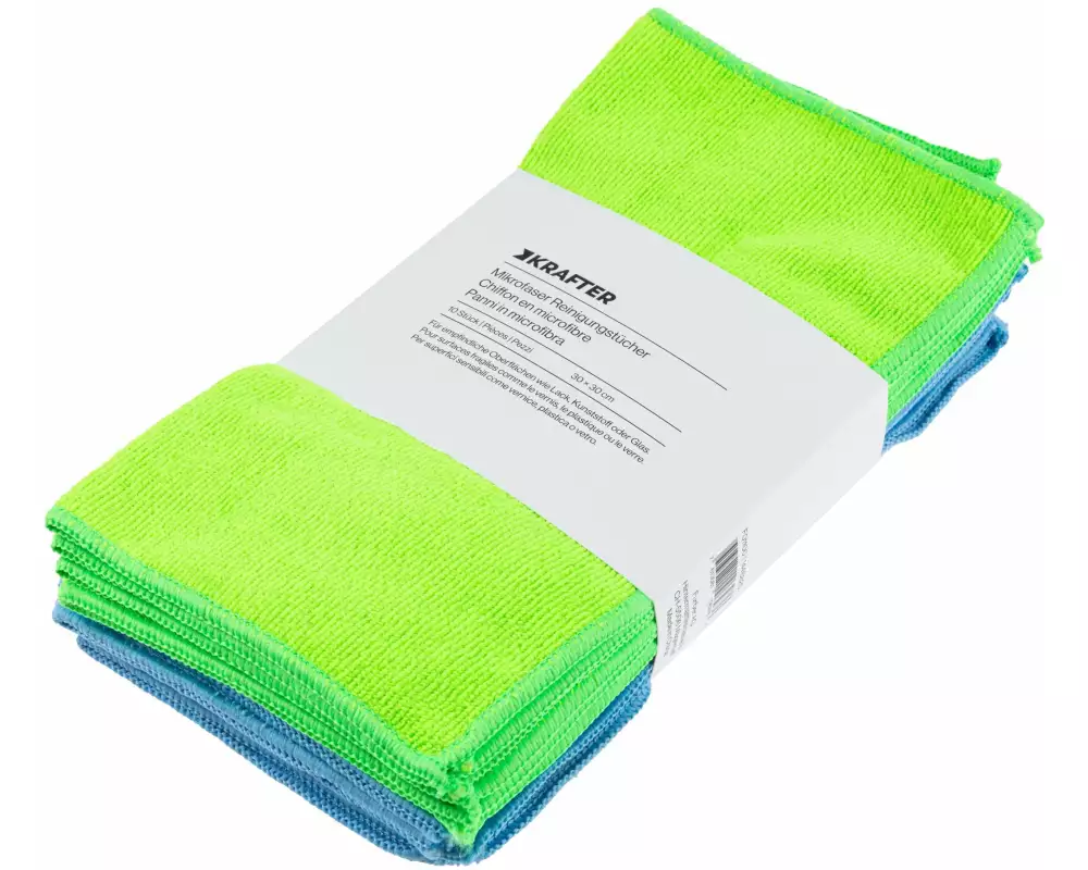 STRUCT Mikrofasertuch 10 Stück, Blau/Grün