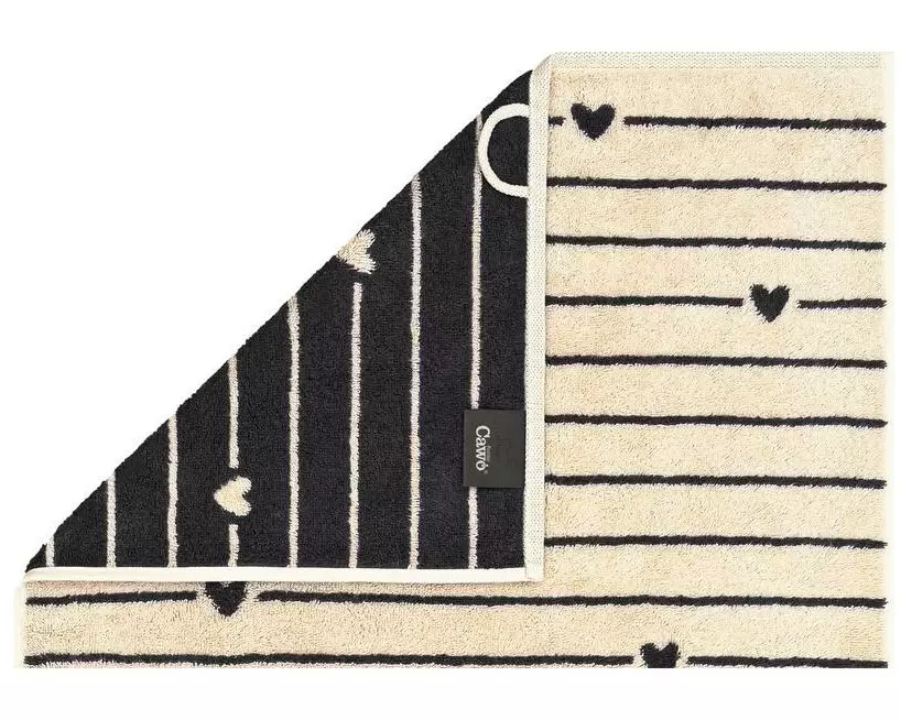 Cawö Handtuch Heart Beats 50 x 100 cm, Grau