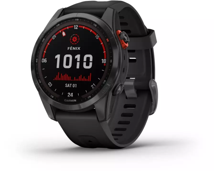 GARMIN Sportuhr Fenix 7S Solar Schwarz/Schwarz