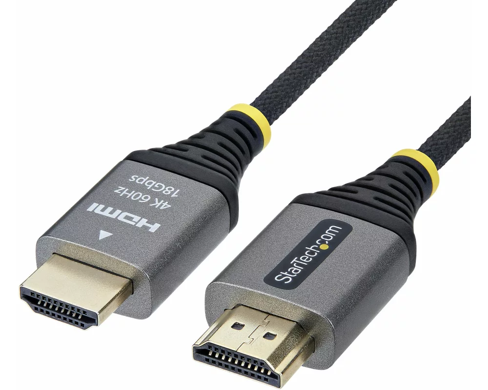 StarTech.com HDMI2-FLEX-4K60-50C HDMI cable 0,5 m HDMI Typ A (Standard) Schwarz, Silber