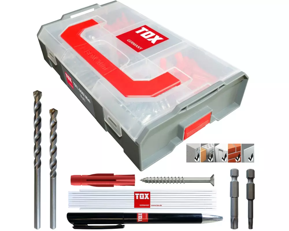 Tox-Dübel Dübel Sortiment L-Boxx Mini Multi, 206 Stück