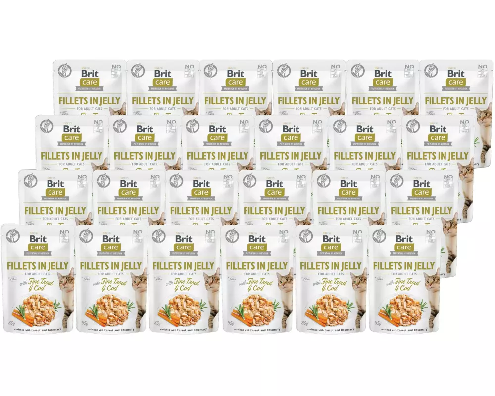 Brit Nassfutter Care Fillets Gelée Forrelle & Kabeljau, 24 x 85 g