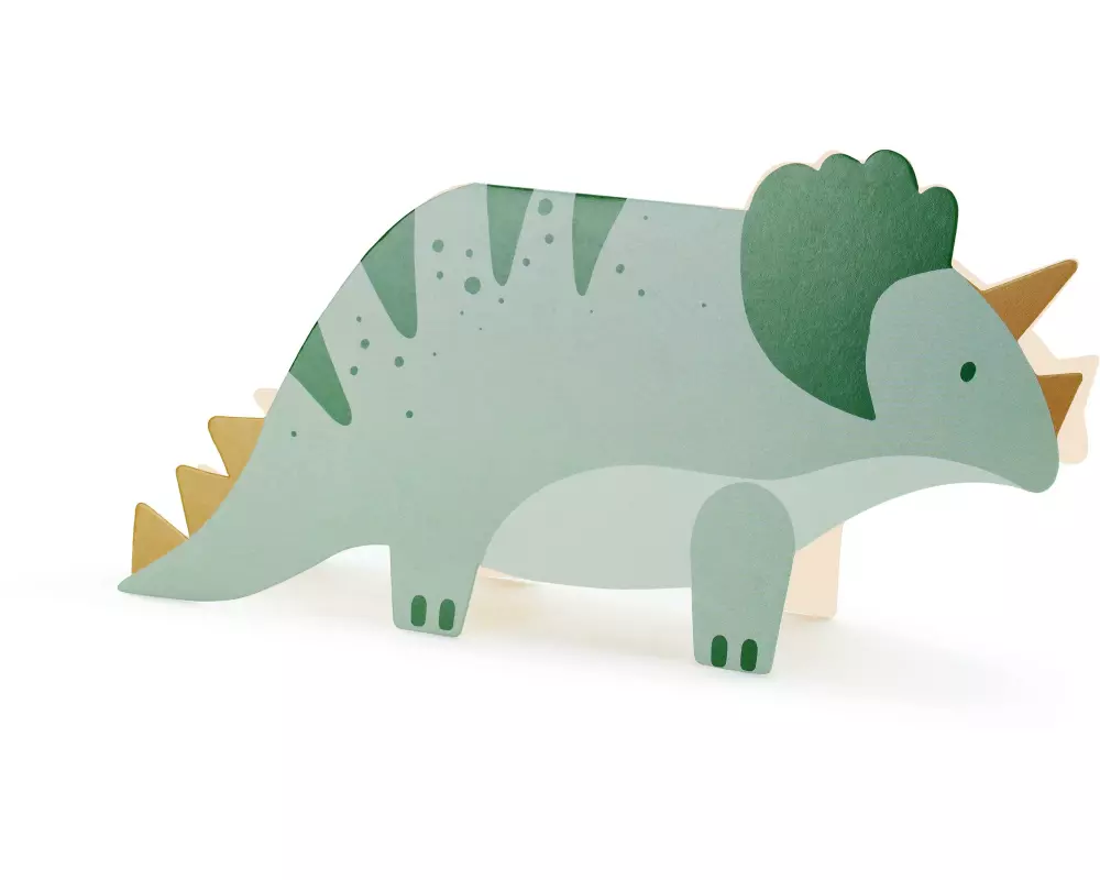 Partydeco Einladungskarte Triceratops 6 Stück