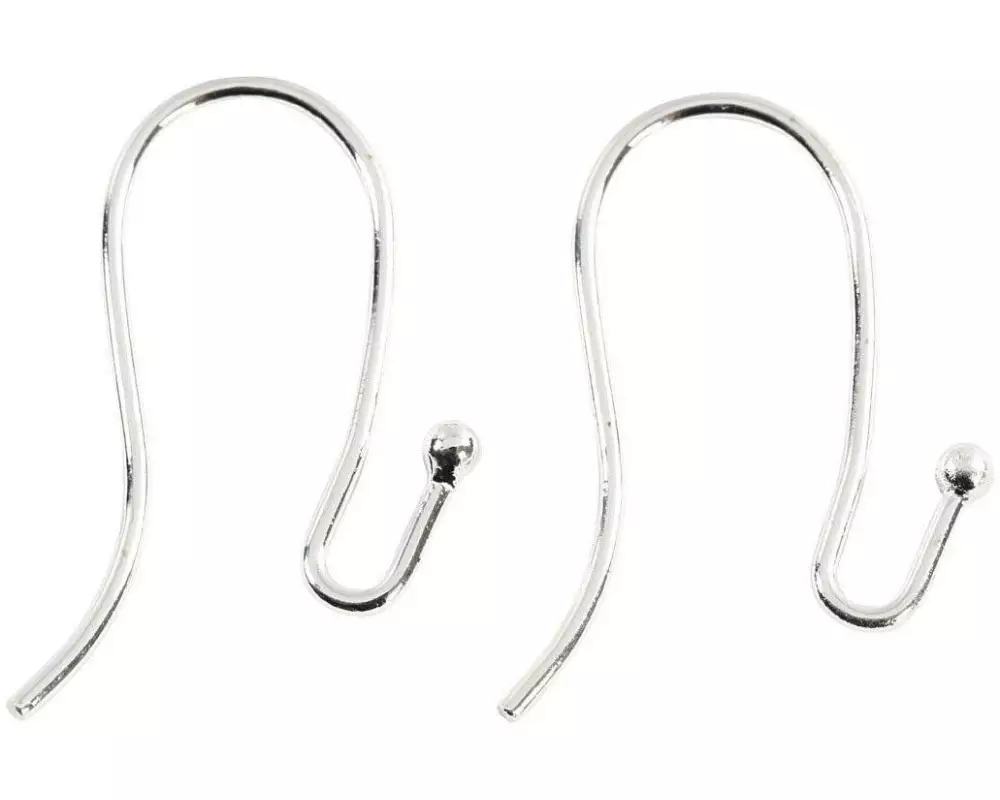 Creativ Company Ohrring 21 mm, Versilbert, 6 Stk.