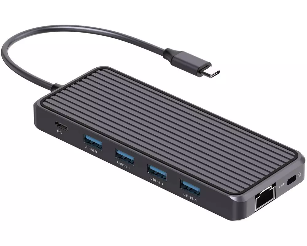 4smarts Dockingstation 6 in 1 Hub USB-C – HDMI/USB-A/DP/RJ-45/3.5mm