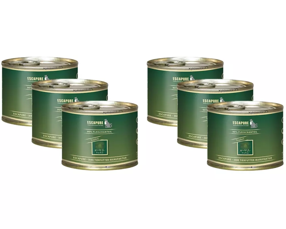 Escapure Nassfutter Topferl Wild & Huhn, 6 x 200 g
