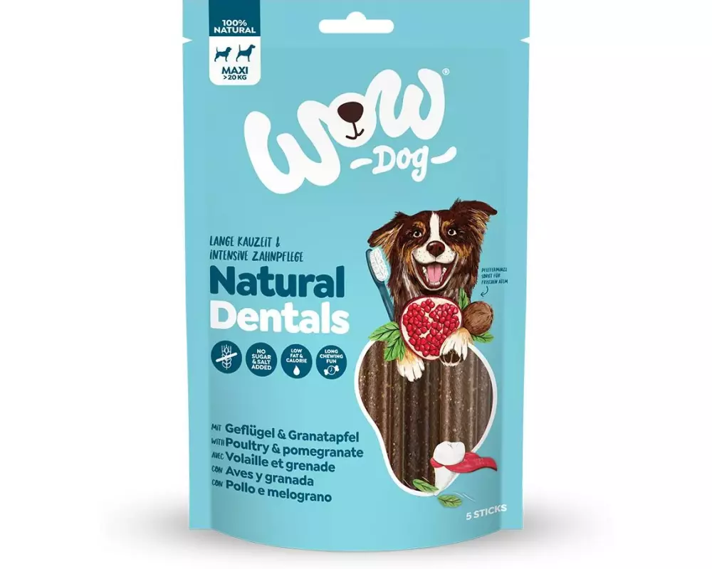 WOW Natural Dentals Geflügel, Granatapfel & Kokosöl, Maxi, 230g