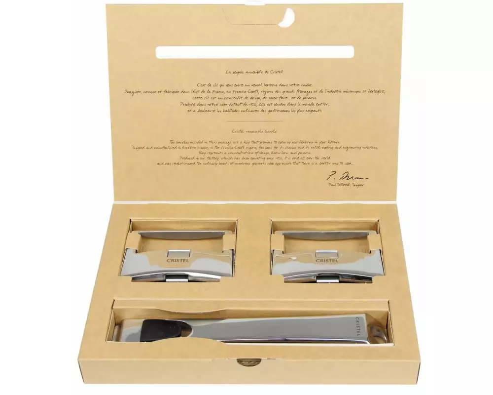 Cristel Pfannen und Topfgriff Casteline Silber