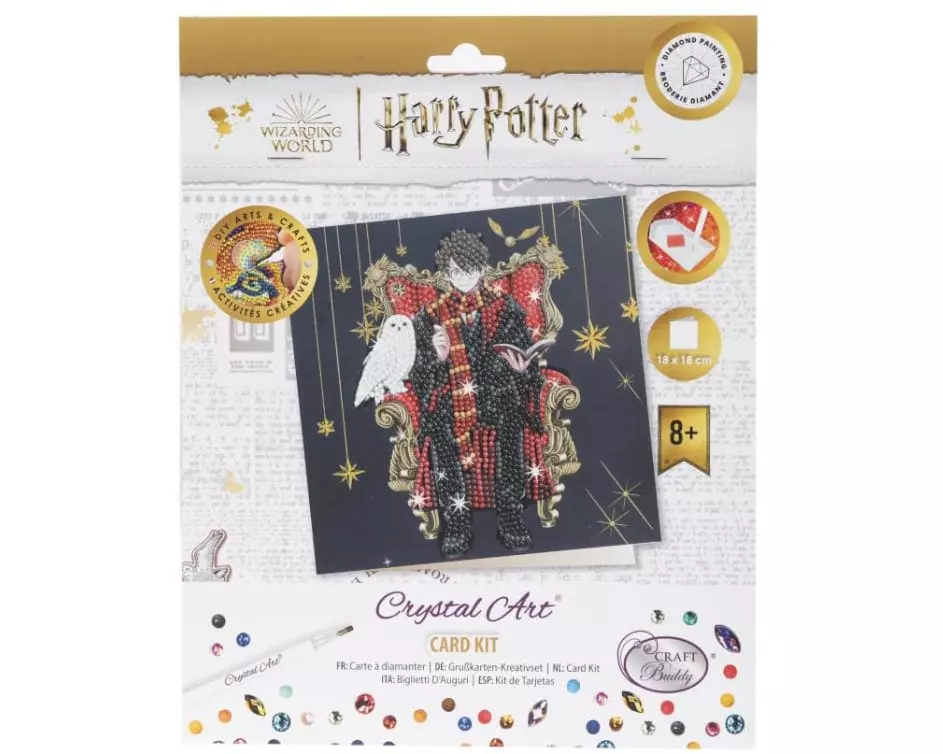 CRAFT Buddy Bastelset Crystal Art Card Harry & Hedwig