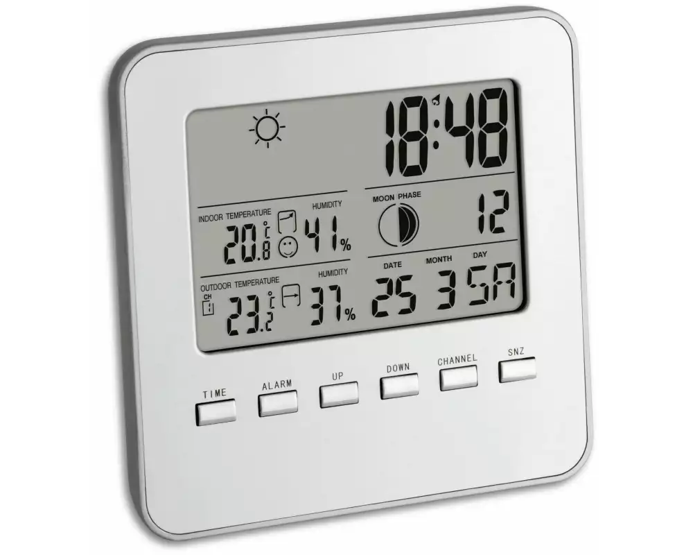 TFA Dostmann Wetterstation Quadro, Silber