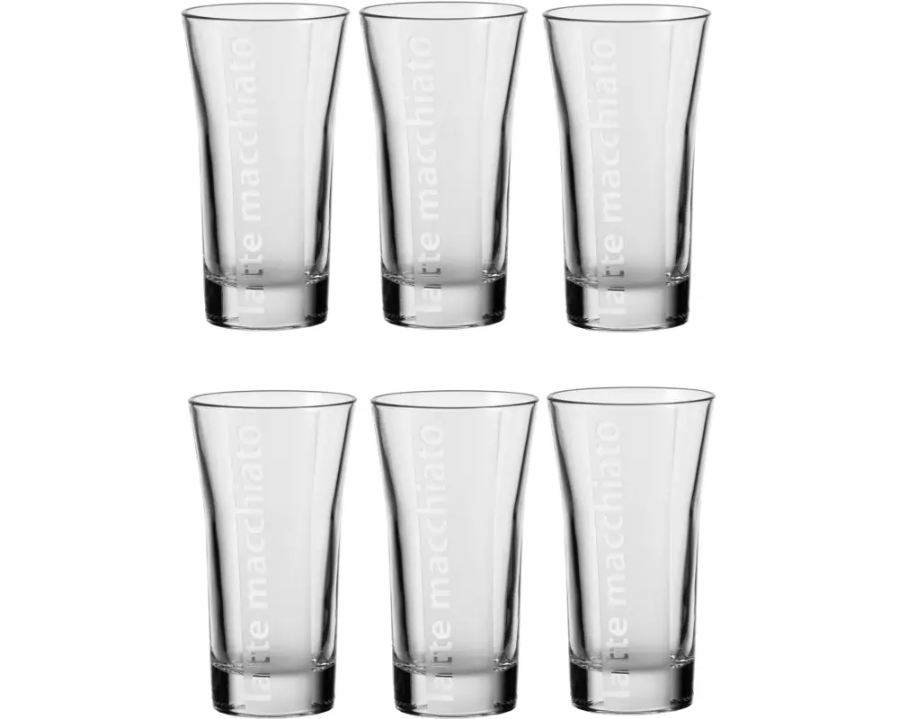 Montana Latte Macchiato Tasse 200 ml, 6 Stück, Transparent