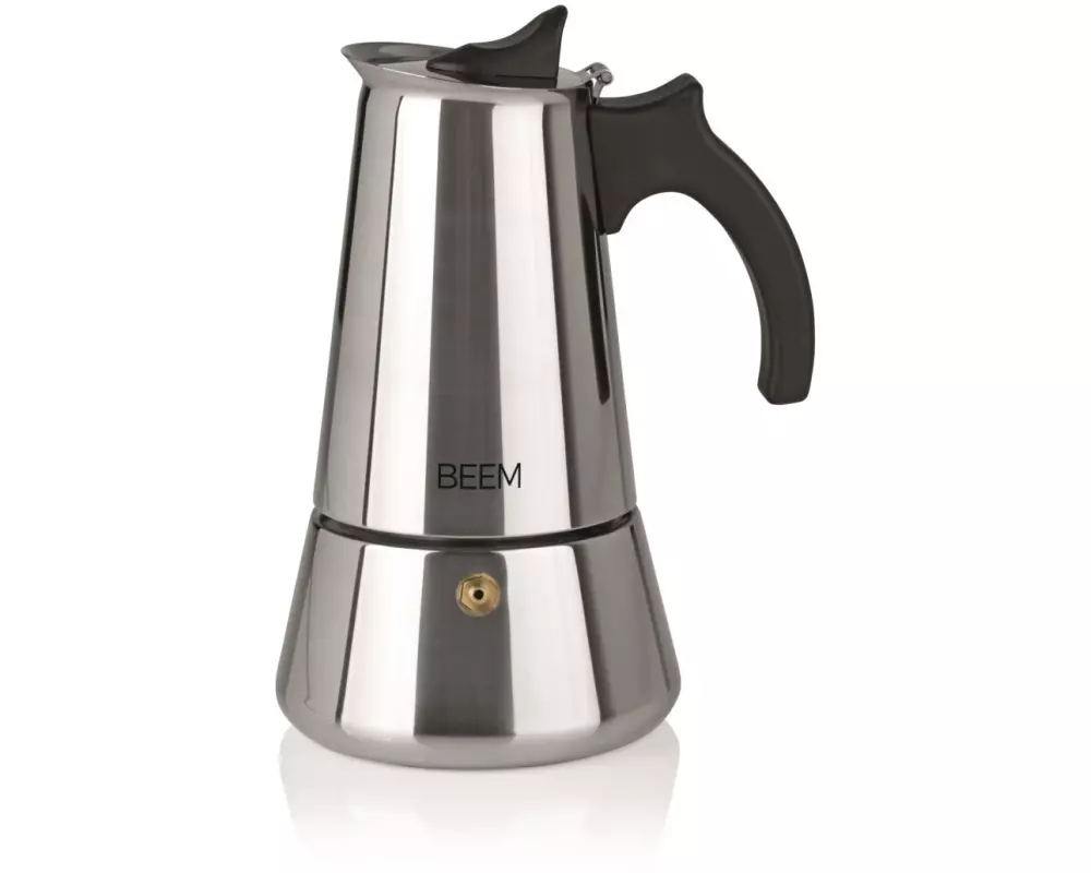 BEEM Espressokocher 6 Tassen, Schwarz/Silber