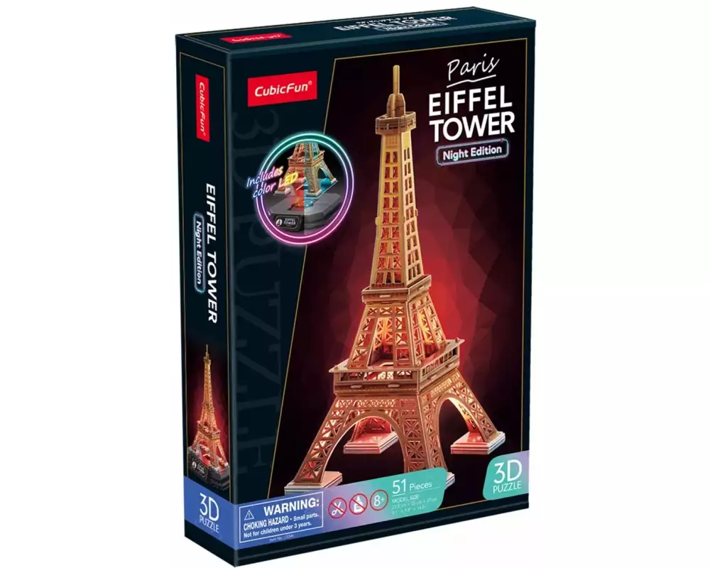 CubicFun 3D Puzzle Eiffelturm LED 51 Teile