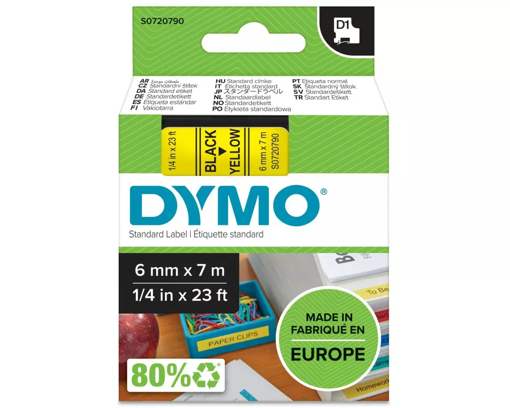 DYMO Beschriftungsband D1 Schwarz auf Gelb