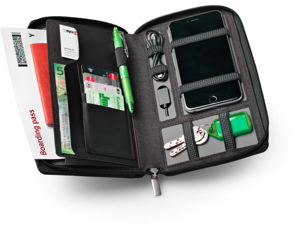 DUFCO Reisemappe mit Powerbank 48-2005.000 4000 mAH, anthrazit