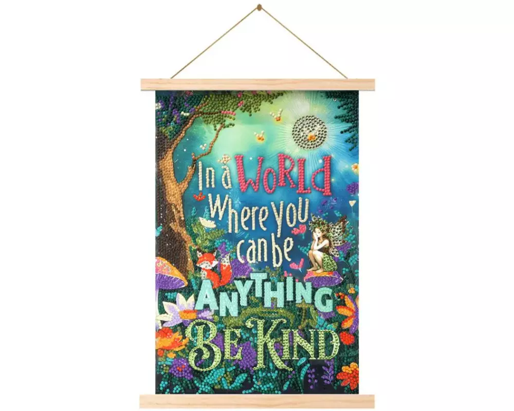 CRAFT Buddy Bastelset Be Kind Mini Crystal Art Scroll Kit 20 x 30 cm