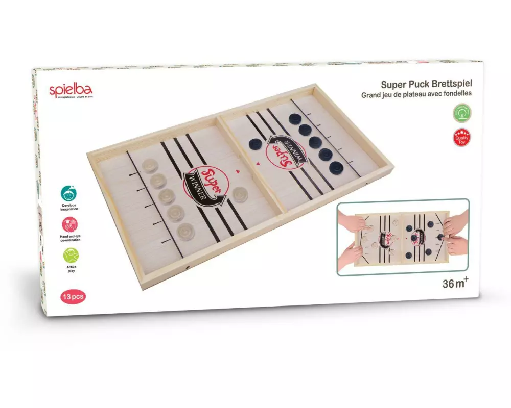 Spielba Holzspielwaren Winner Puck Brettspiel FSC Holz