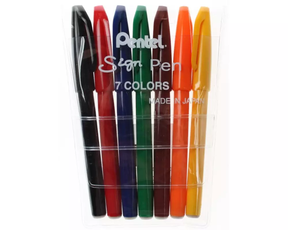 pentel Filzstift Sign Pen 7er Mehrfarbig