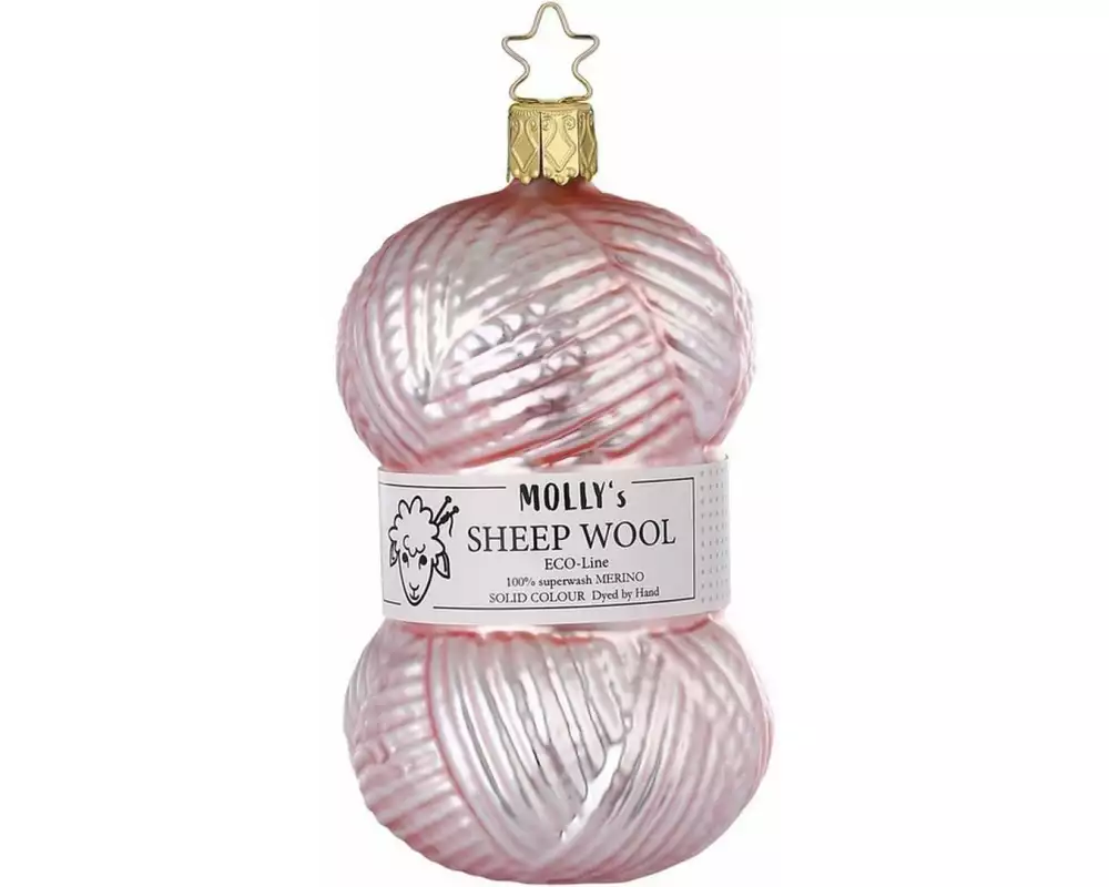 Inge Glas Manufaktur Weihnachtskugel Wolle Rosa