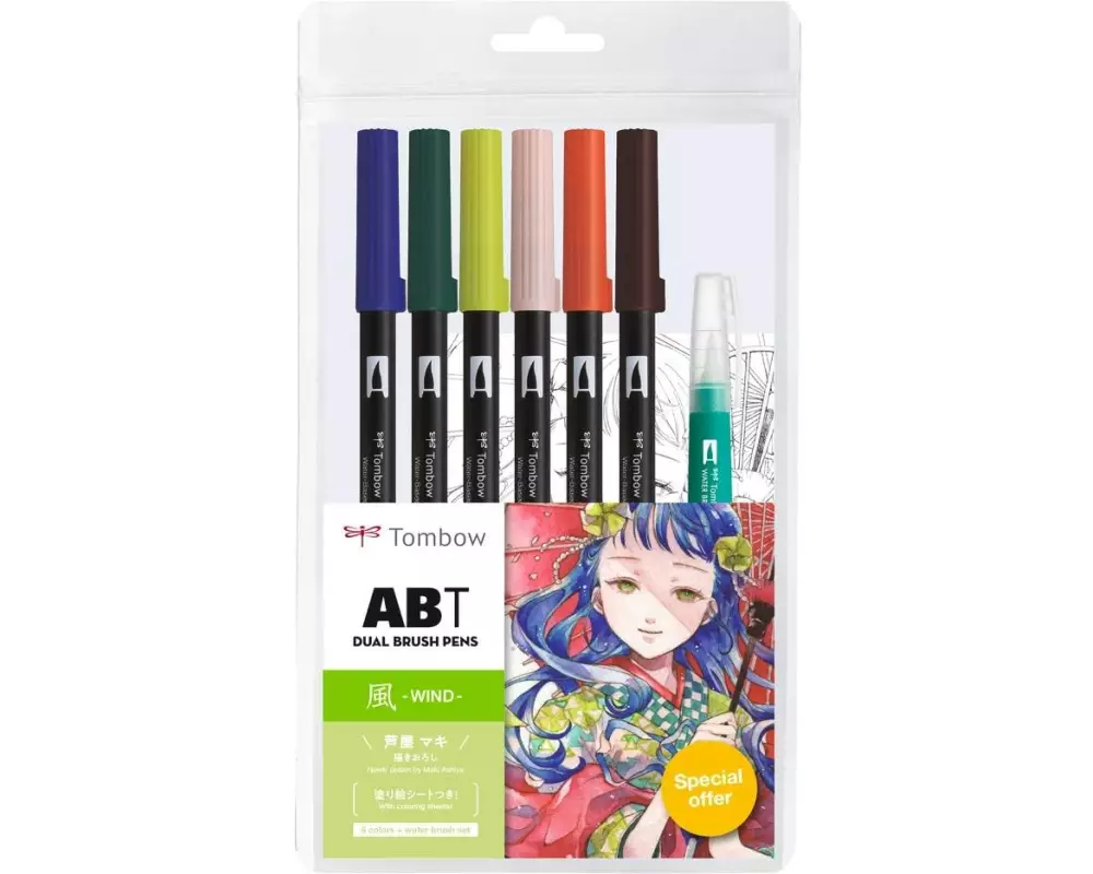 Tombow Brushpen Manga Wind 6 Stück