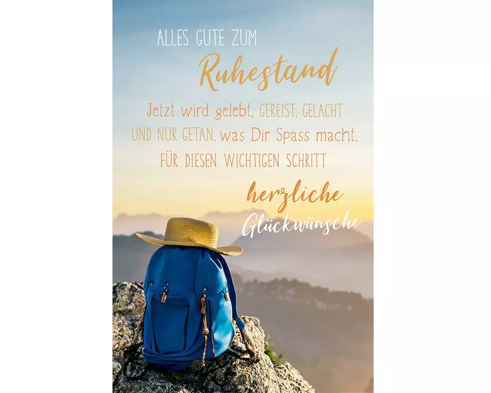 ABC Grusskarte Ruhestand 12.5 x 17.6 cm