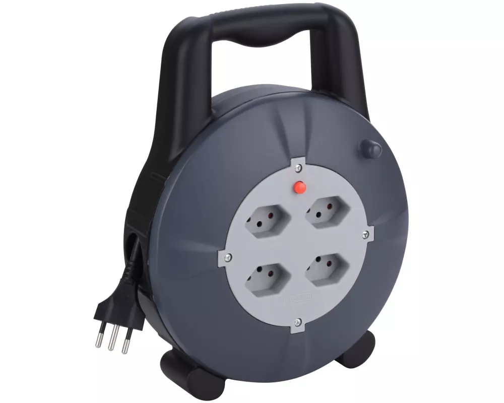 Schönenberger Kabelbox 10 m, 4x T13 Steckdose grau / schwarz