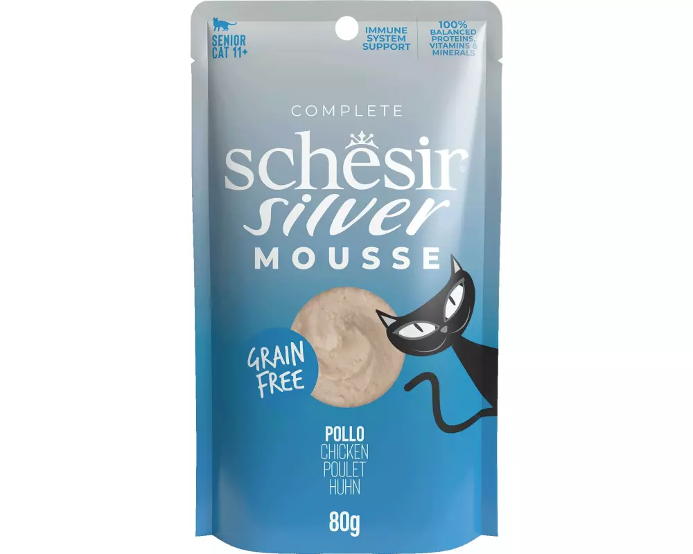 Schesir Nassfutter Silver Senior Mousse Huhn, 80 g