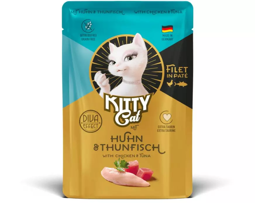 KITTY Cat Nassfutter KittyCat Filét Paté Pouch Huhn, Thunfisch 85 g