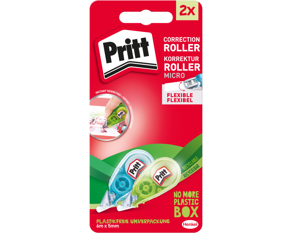PRITT Korrekturroller 5mmx6m PRKM2 Micro Rolly 2 Stück