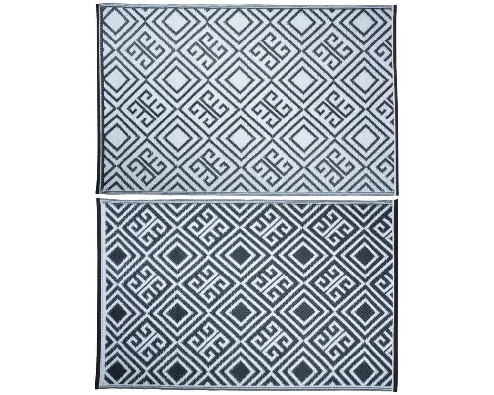 Esschert Design Teppich 186 x 119.5 cm, Schwarz/Weiss