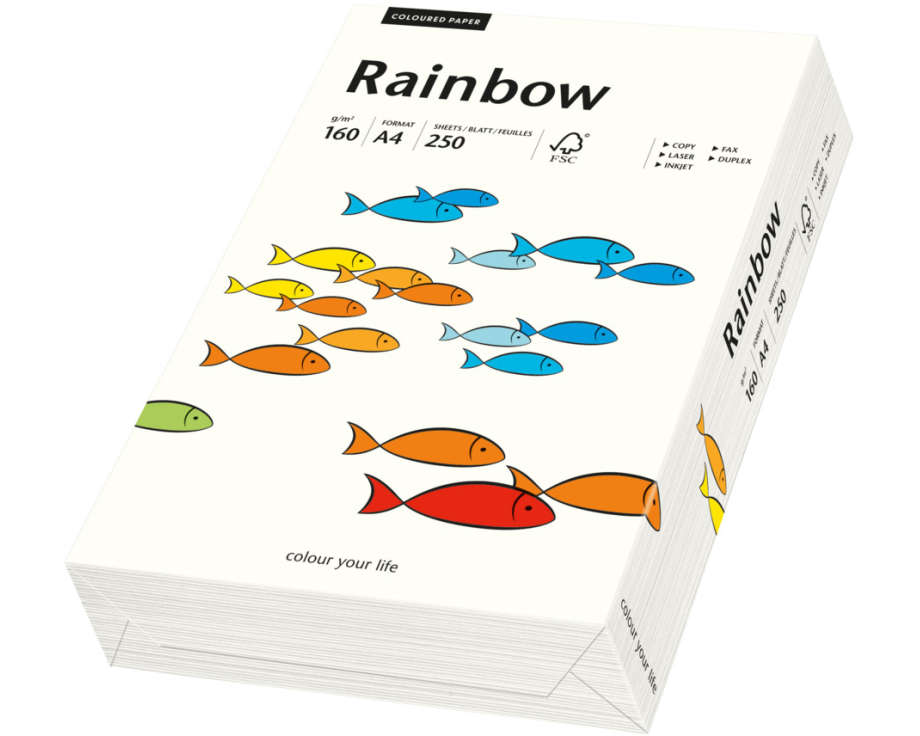 RAINBOW Papier naturweiss/01 A4 88042234 FSC, 160g 250 Blatt