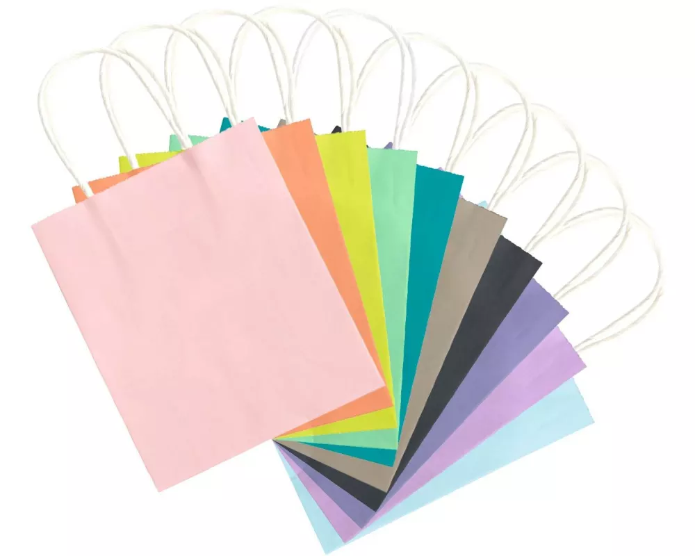 Folia Geschenktasche 18 x 8 x 21 cm, 20 Stück, Mehrfarbig