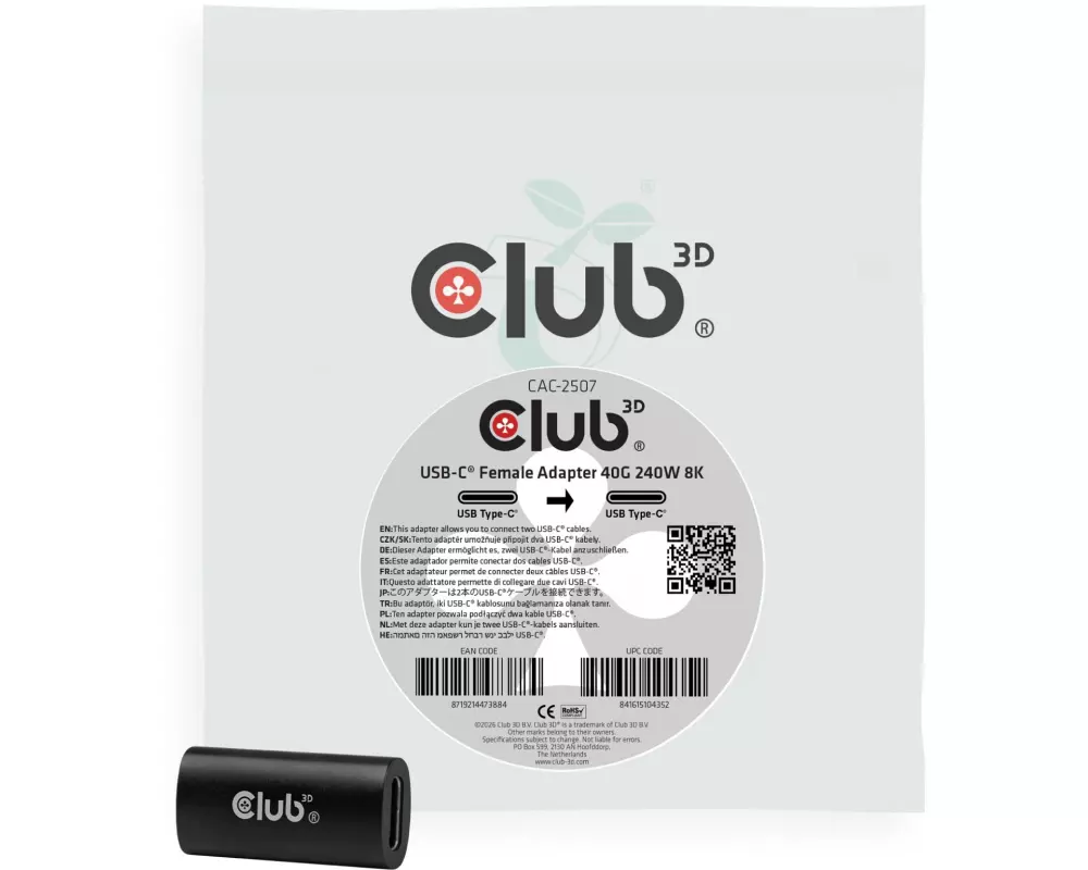 Club 3D USB-C Buchsenadapter USB Type-C - USB Type-C