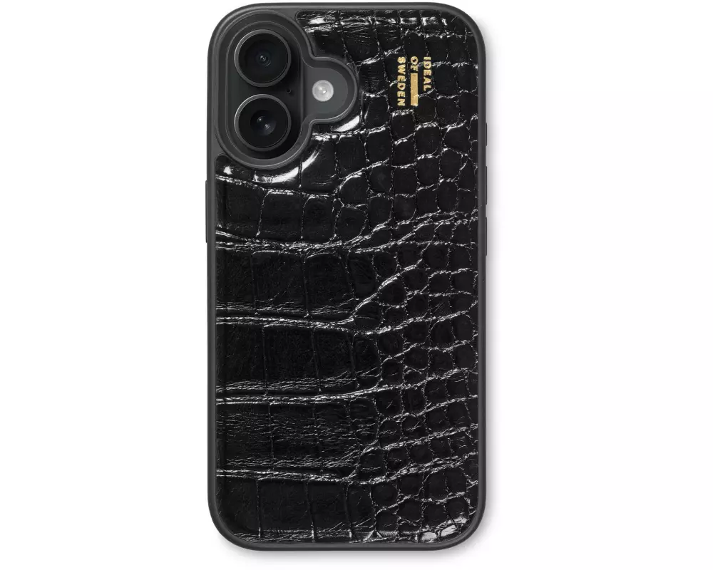Ideal of Sweden Back Cover Croco iPhone 16 Plus Schwarz