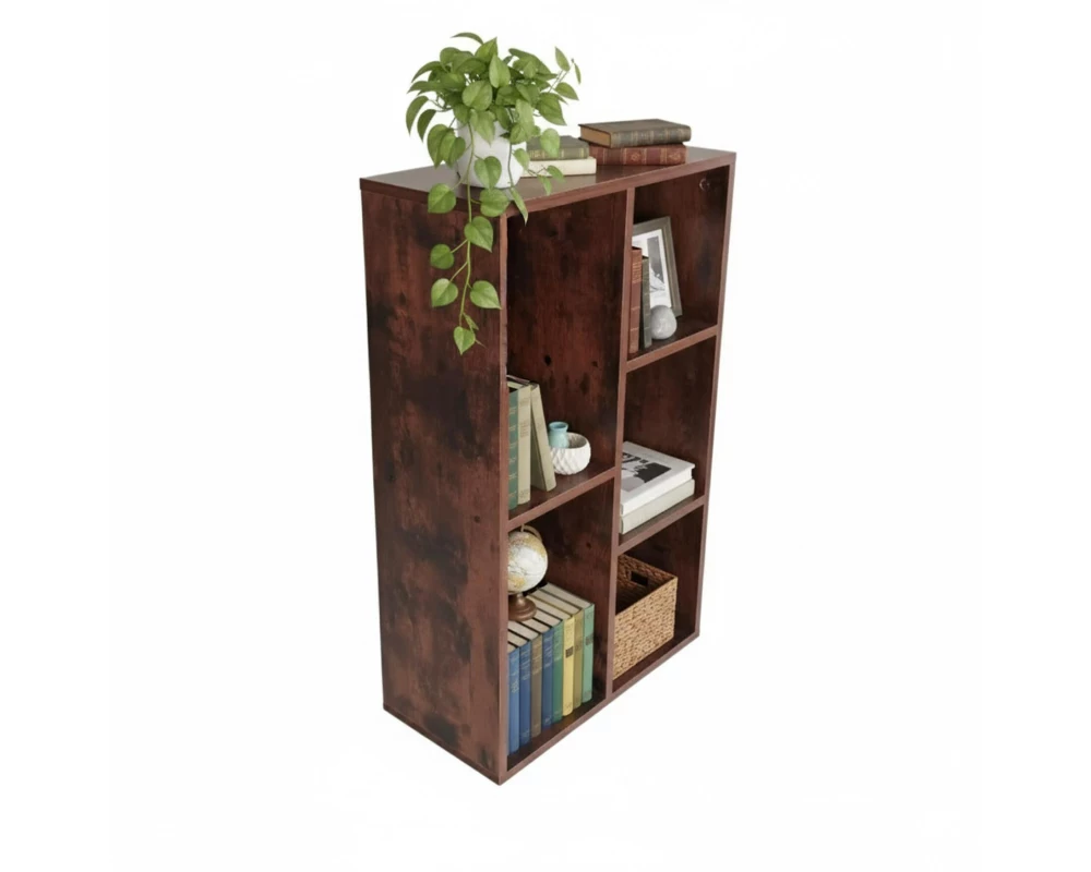 relaxdays Regal in Holzoptik 80 x 50 x 24 cm Braun