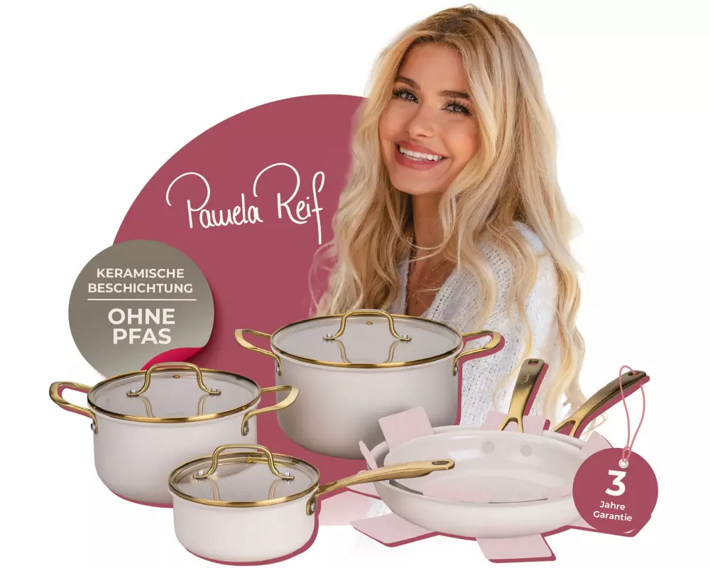 Fackelmann Kochgeschirr-Set Signature, Beige / Gold