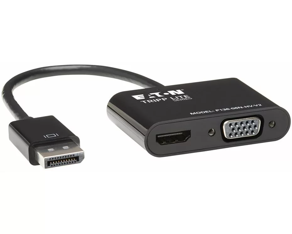 EATON TRIPPLITE DisplayPort to VGA/HDMI, All-in-One, Converter, Adapter, DP, ver 1.2, 4K, 30Hz, HDMI