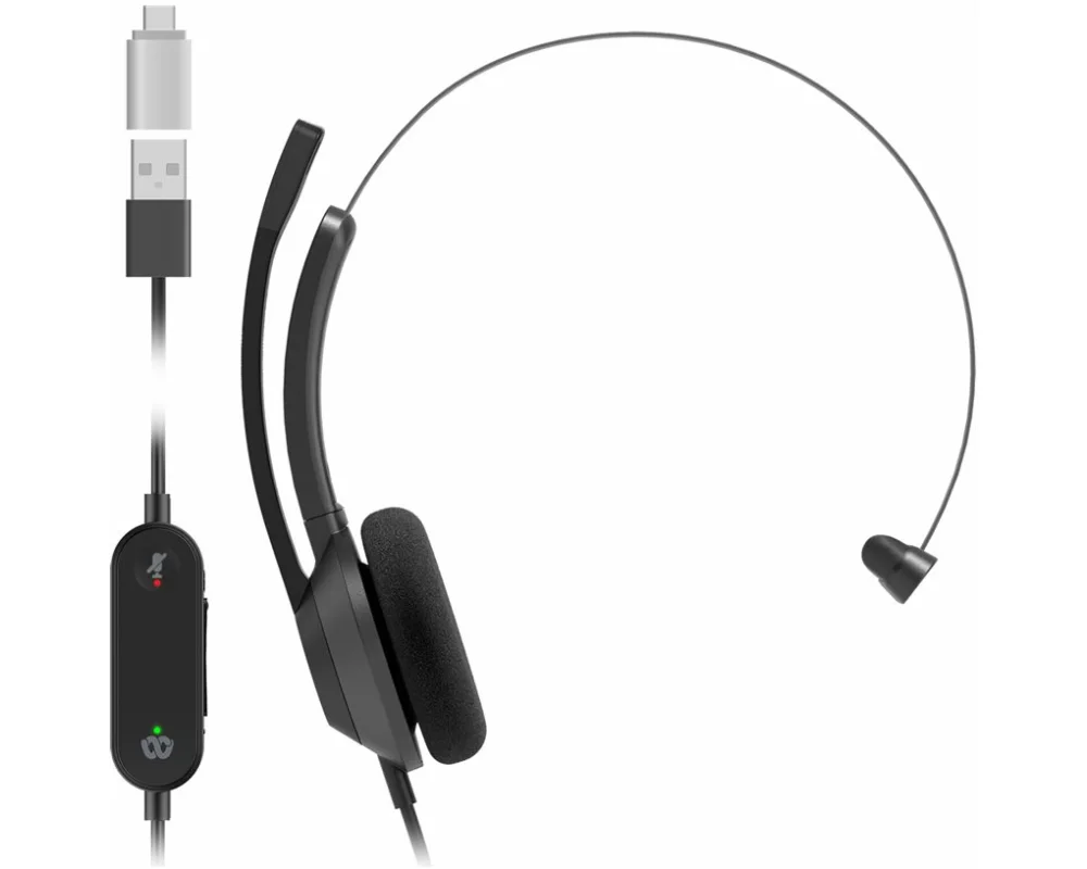 Cisco Headset 321 Wired Single On-Ear Carbon Black, USB-C
