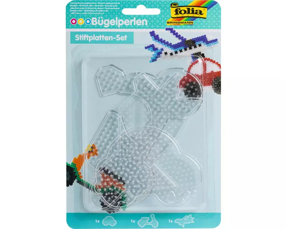 Folia Bügelperlen Platten Stiftplatten-Set Weiss
