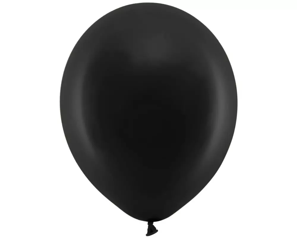Partydeco Luftballon Uni Rainbow Pastel 10 Stück, Schwarz, Ø 30 cm