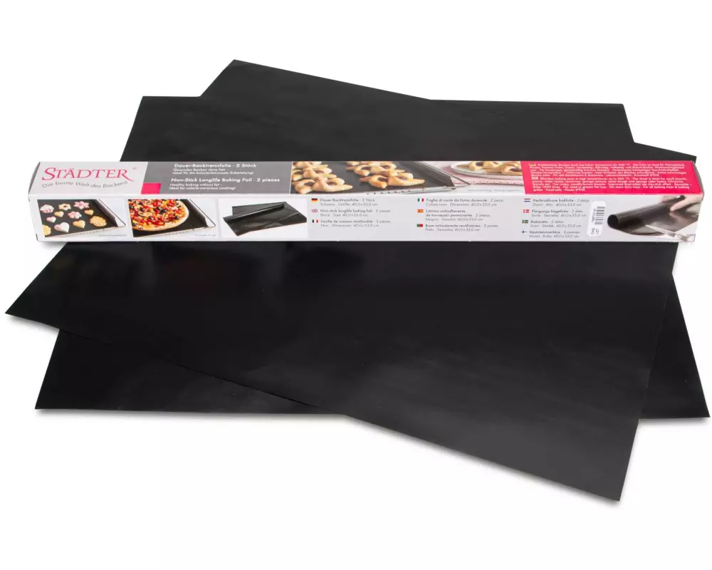 Städter Dauerbackfolie 2 Stück, Schwarz, 33 x 40 cm