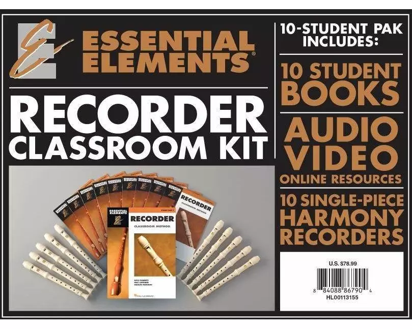 Essential Elements for Recorder Classroom Kit: Includes 10 Student Books Online Audio and 10 Recorders