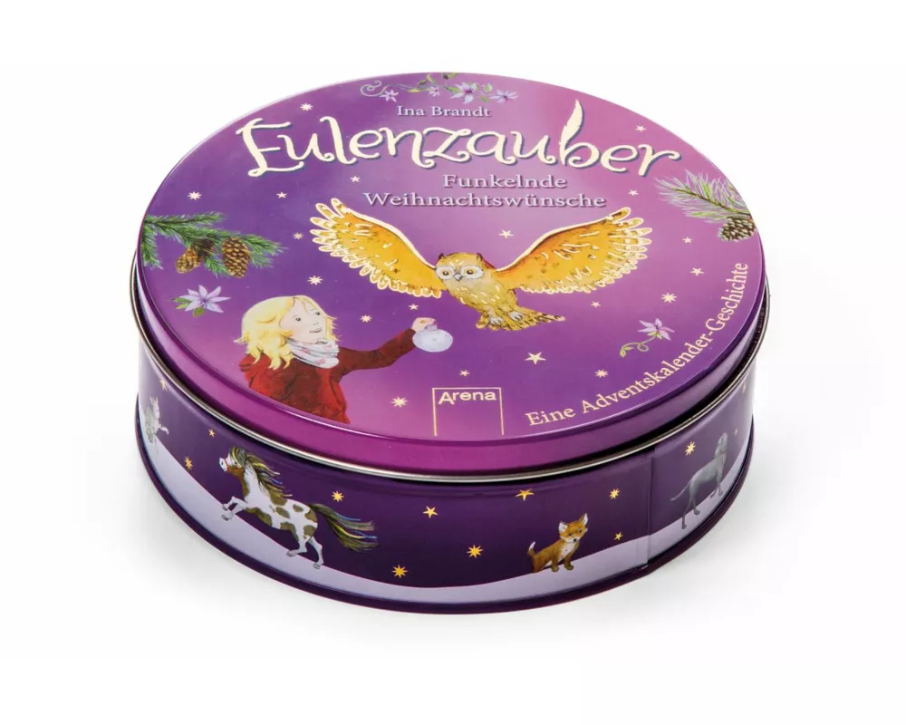 Eulenzauber. Funkelnde Weihnachtswünsche: Eine Adventskalender-Geschichte auf 24 Karten zum Aufhängen. Ab 8 Jahren