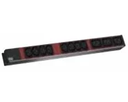 Bachmann IT PDU 19 inch 1U 8xC13 red 3xC19 red, aluminium profile clip angle, 2m power cord C20