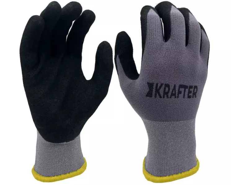 STRUCT Arbeitshandschuh Nylon, 8/M, 10er Pack, Grau/Schwarz