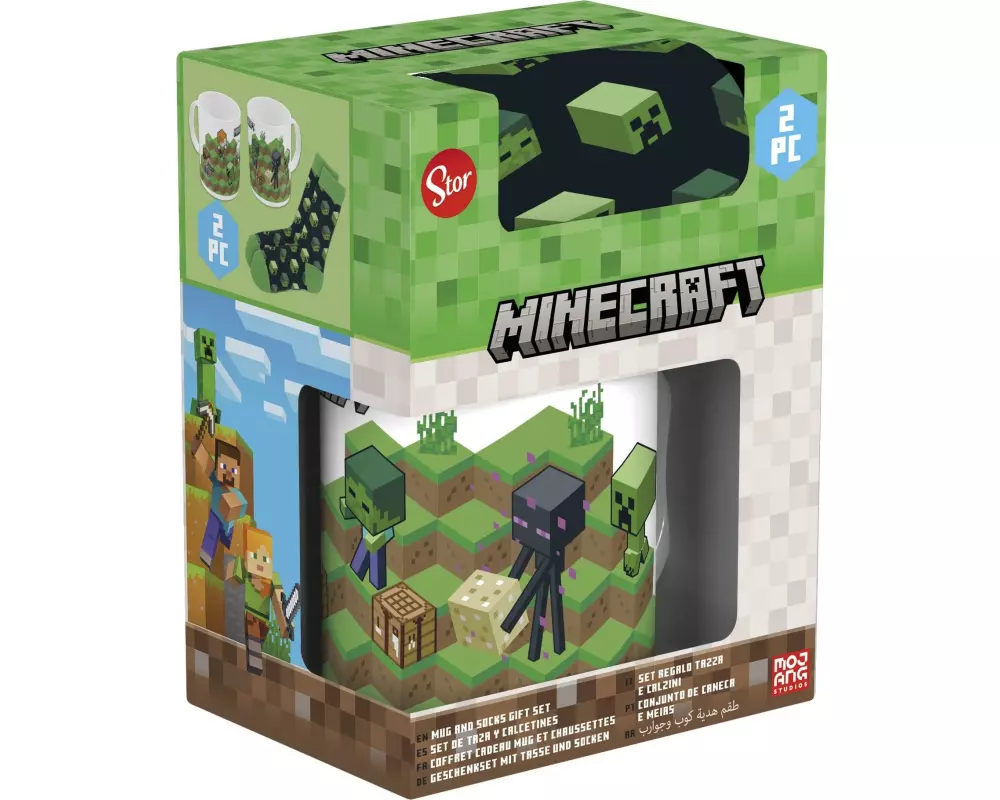 Stor Universaltasse Minecraft 325 ml, Schwarz/Grün/Weiss