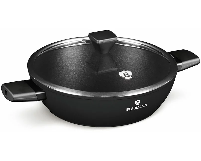 Blaumann flacher Kochtopf mit Deckel Ø 28cm Black Silver Collection