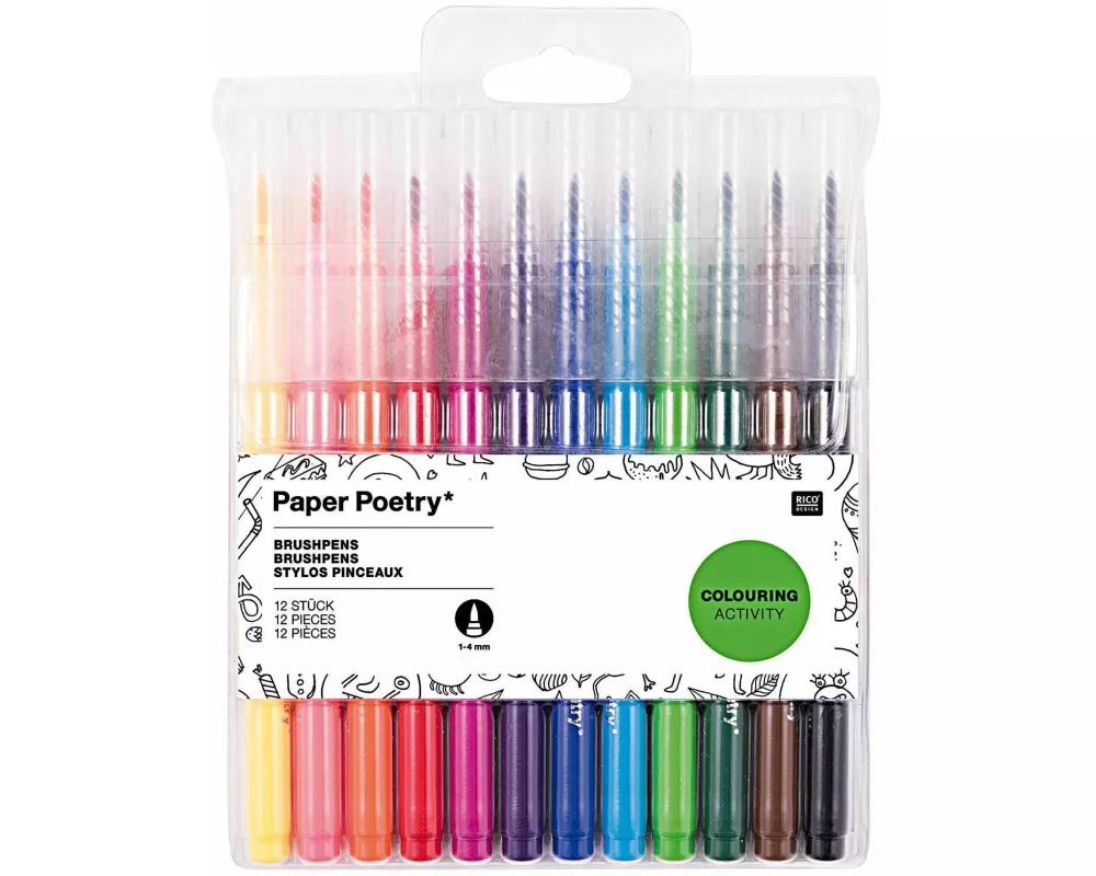 Brush Pens, 12 Stk
