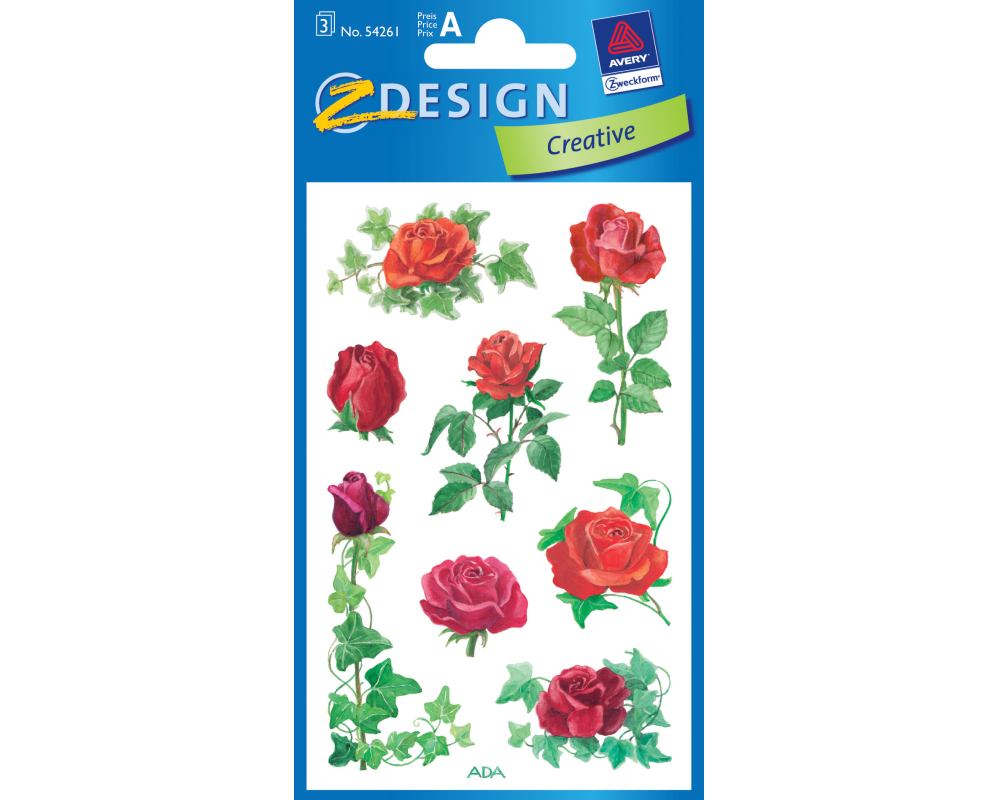 Z-DESIGN Sticker Creative 54261 Rosen 3 Stück