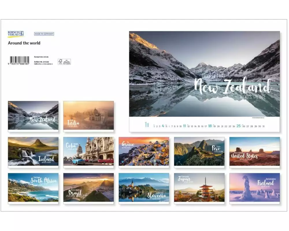 Korsch Verlag Bildkalender Around the World 2026
